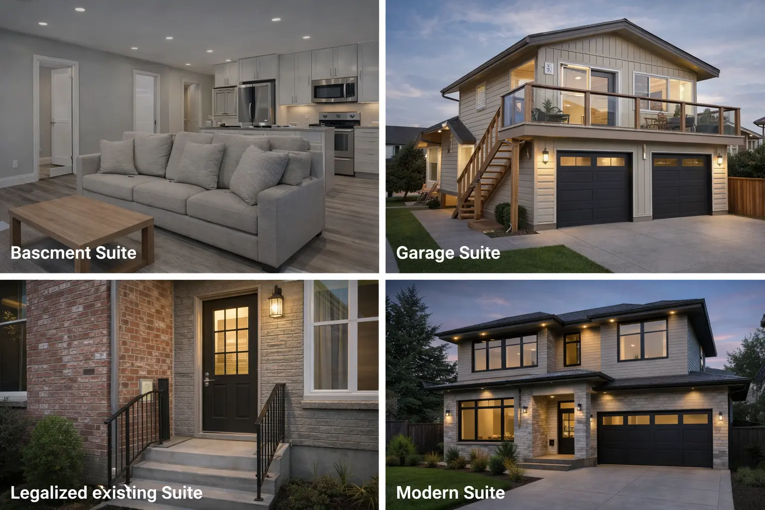 Different types of secondary suites in Calgary including basement and garage suites